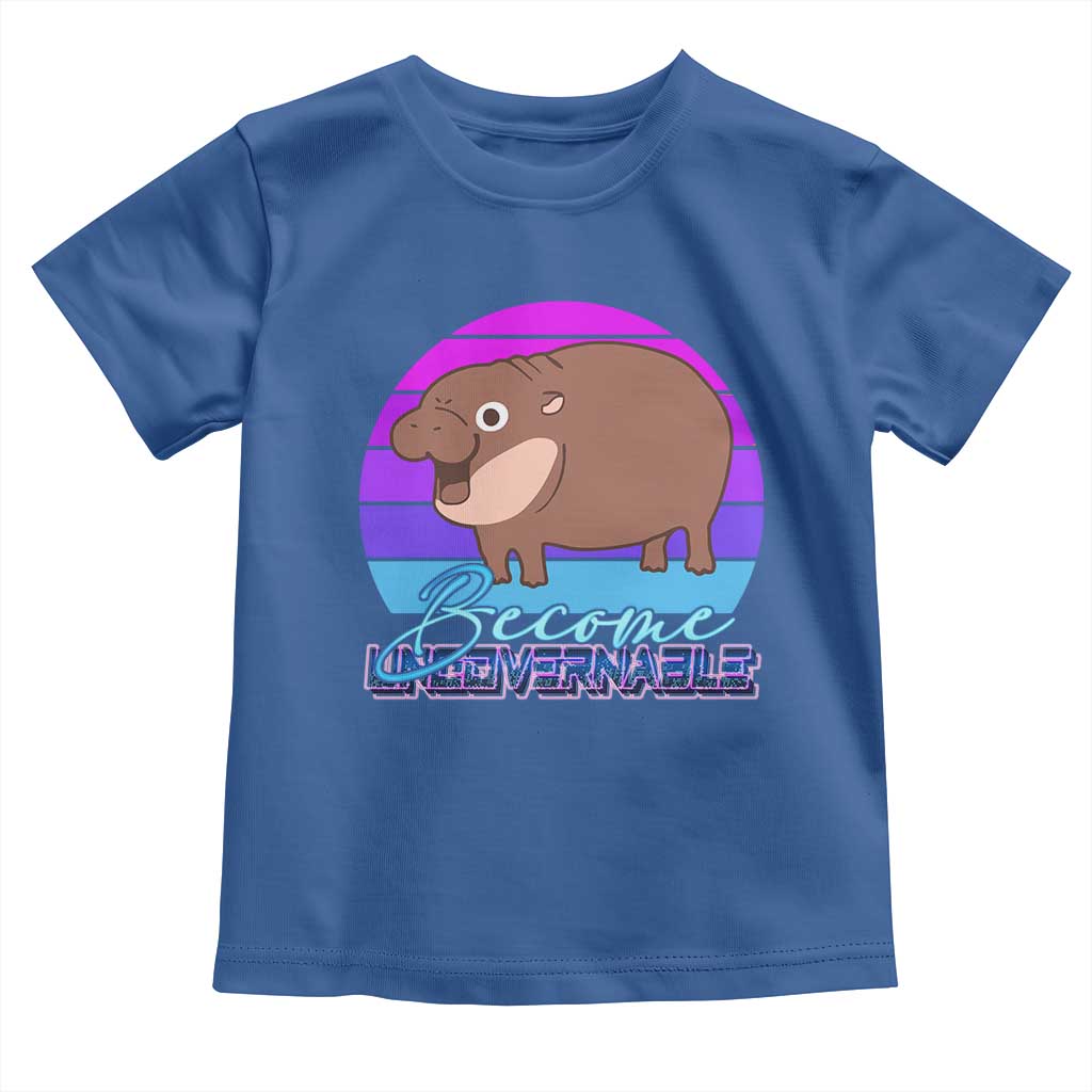 Funny Moo Deng Toddler T Shirt Baby Hippo Become Ungovernable TS10 Royal Blue Print Your Wear