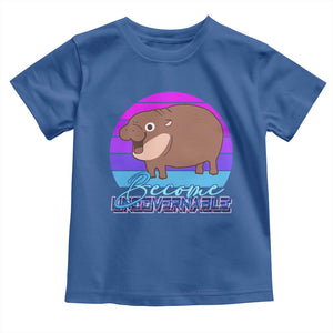 Funny Moo Deng Toddler T Shirt Baby Hippo Become Ungovernable TS10 Royal Blue Print Your Wear