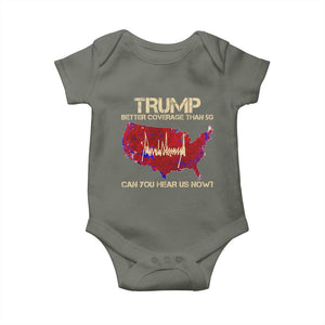 Trump 2024 Baby Onesie Better Coverage Than Verizon Can You Hear Us Now Election Map TS10 Military Green Print Your Wear