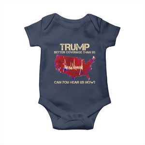 Trump 2024 Baby Onesie Better Coverage Than Verizon Can You Hear Us Now Election Map TS10 Navy Print Your Wear