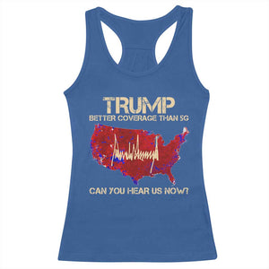 Trump 2024 Racerback Tank Top Better Coverage Than Verizon Can You Hear Us Now Election Map TS10 Royal Blue Print Your Wear