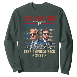 Trump Vance 2024 Sweatshirt The Outlaw And Hillbilly US Flag TS10 Dark Forest Green Print Your Wear