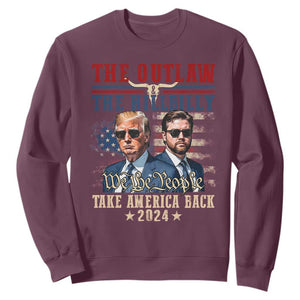 Trump Vance 2024 Sweatshirt The Outlaw And Hillbilly US Flag TS10 Maroon Print Your Wear