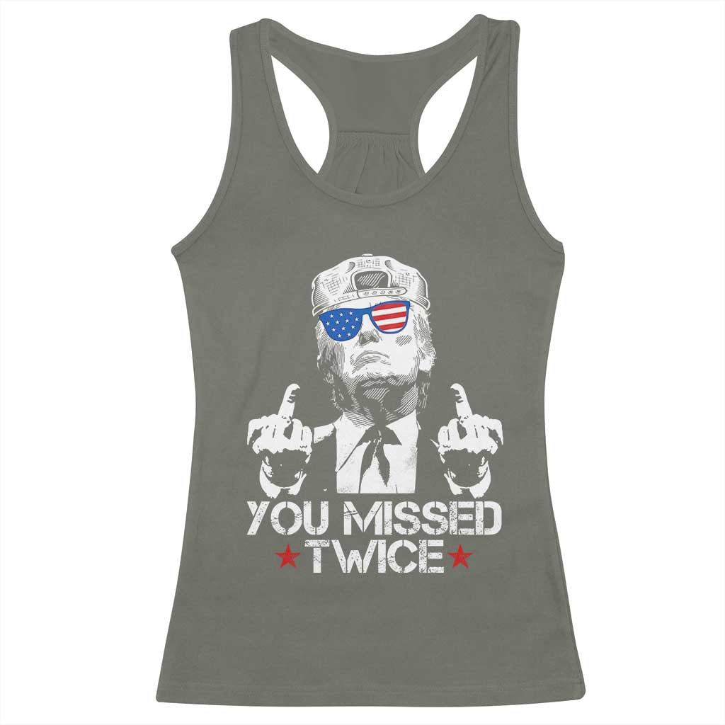 Trump Won Again 2024 Racerback Tank Top We're Taking America Back US American Flag TS10 Military Green Print Your Wear