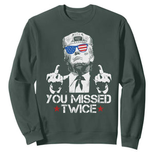 Trump Won Again 2024 Sweatshirt We're Taking America Back US American Flag TS10 Dark Forest Green Print Your Wear