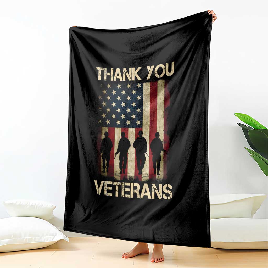 Thank You Veterans Throw Blanket Veterans Day Patriotic American Flag TS10 Print Your Wear