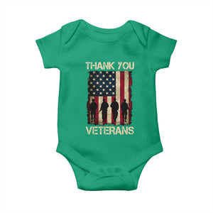 Thank You Veterans Baby Onesie Veterans Day Patriotic American Flag TS10 Irish Green Print Your Wear