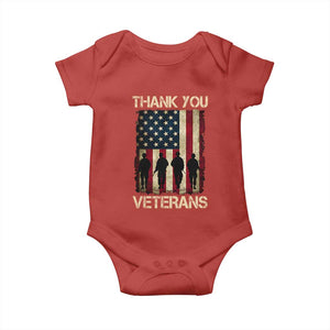 Thank You Veterans Baby Onesie Veterans Day Patriotic American Flag TS10 Red Print Your Wear