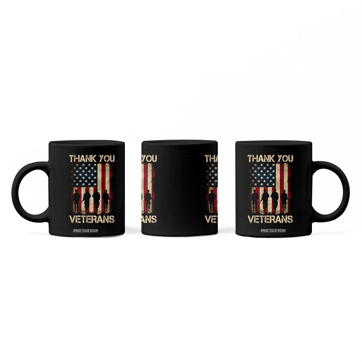 Thank You Veterans Coffee Mug Veterans Day Patriotic American Flag TS10 Print Your Wear