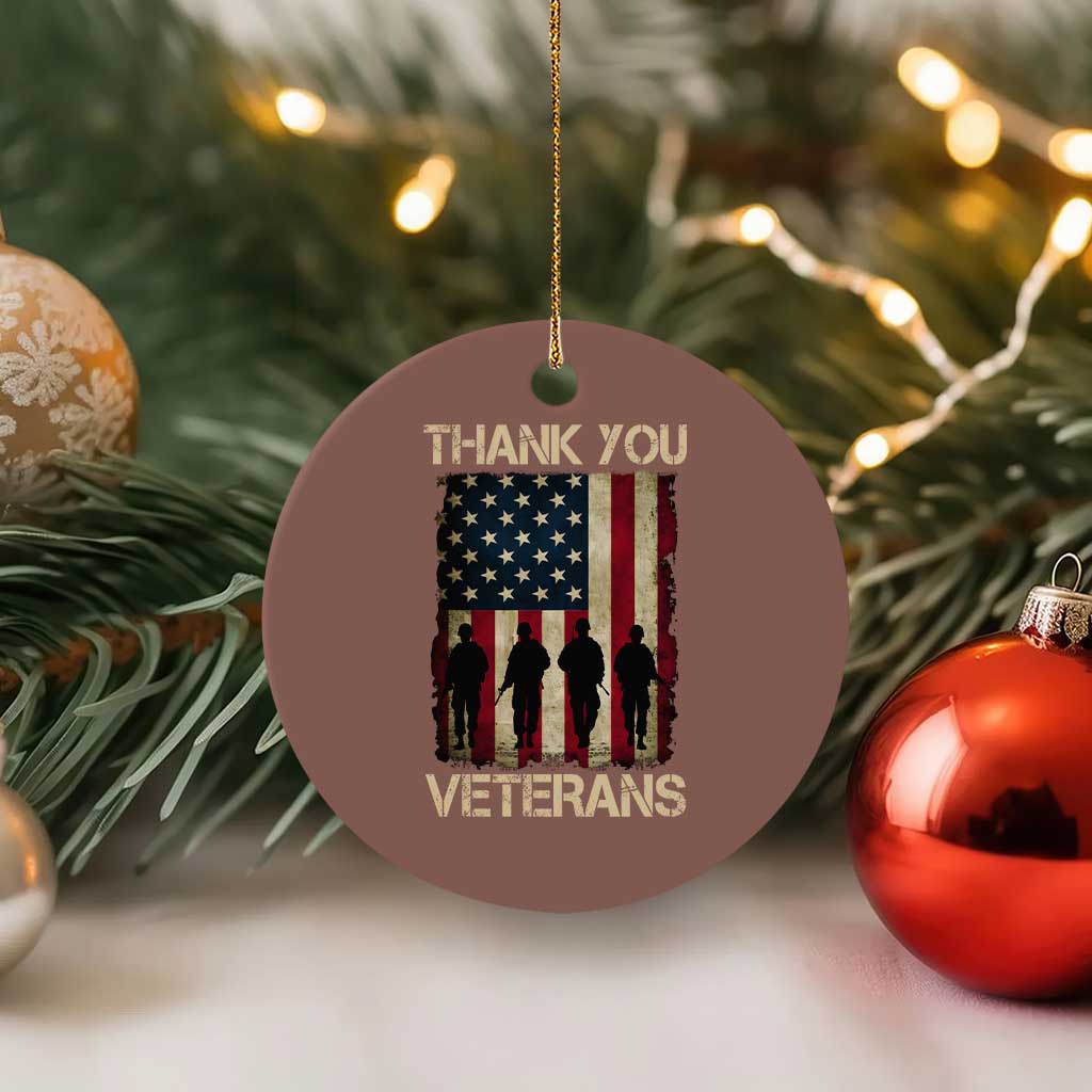 Thank You Veterans Ceramic Ornament Veterans Day Patriotic American Flag TS10 1pc Mocha Print Your Wear