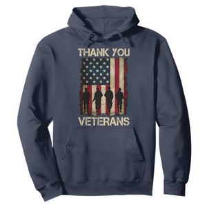 Thank You Veterans Hoodie Veterans Day Patriotic American Flag TS10 Navy Print Your Wear