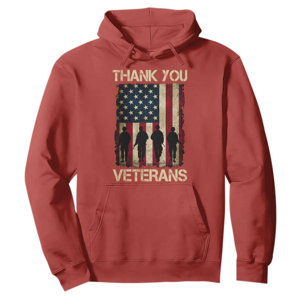 Thank You Veterans Hoodie Veterans Day Patriotic American Flag TS10 Red Print Your Wear