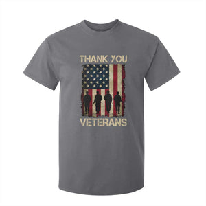 Thank You Veterans T Shirt For Kid Veterans Day Patriotic American Flag TS10 Charcoal Print Your Wear
