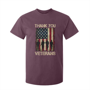 Thank You Veterans T Shirt For Kid Veterans Day Patriotic American Flag TS10 Maroon Print Your Wear