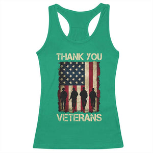 Thank You Veterans Racerback Tank Top Veterans Day Patriotic American Flag TS10 Irish Green Print Your Wear
