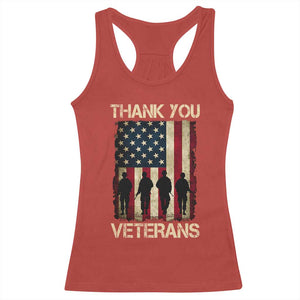Thank You Veterans Racerback Tank Top Veterans Day Patriotic American Flag TS10 Red Print Your Wear
