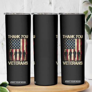 Thank You Veterans Skinny Tumbler Veterans Day Patriotic American Flag TS10 Print Your Wear