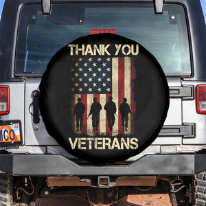 Thank You Veterans Spare Tire Cover Veterans Day Patriotic American Flag TS10 No hole Black Print Your Wear