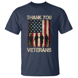 Thank You Veterans T Shirt Veterans Day Patriotic American Flag TS10 Navy Print Your Wear