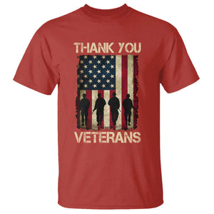 Thank You Veterans T Shirt Veterans Day Patriotic American Flag TS10 Red Print Your Wear