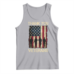 Thank You Veterans Tank Top Veterans Day Patriotic American Flag TS10 Athletic Heather Print Your Wear