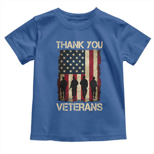 Thank You Veterans Toddler T Shirt Veterans Day Patriotic American Flag TS10 Royal Blue Print Your Wear