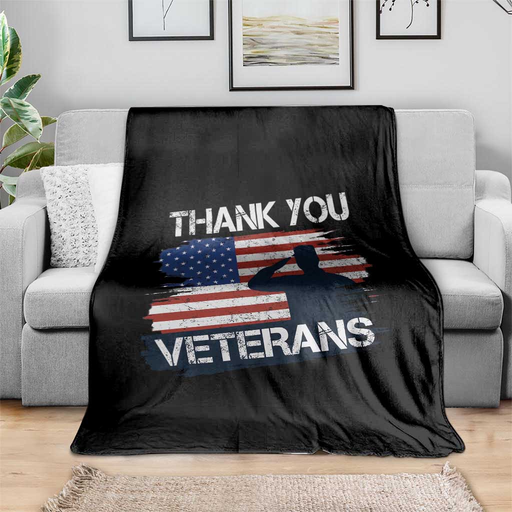 Thank You Veterans Throw Blanket Never Forget Veterans Military Appreciation US Flag TS10 Print Your Wear