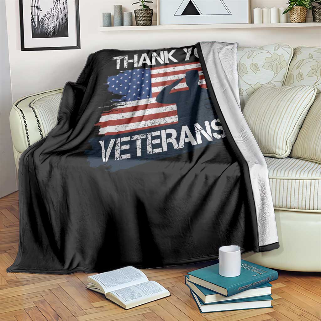 Thank You Veterans Throw Blanket Never Forget Veterans Military Appreciation US Flag TS10 Print Your Wear