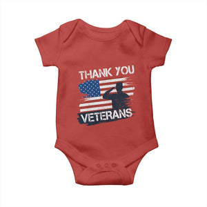 Thank You Veterans Baby Onesie Never Forget Veterans Military Appreciation US Flag TS10 Red Print Your Wear