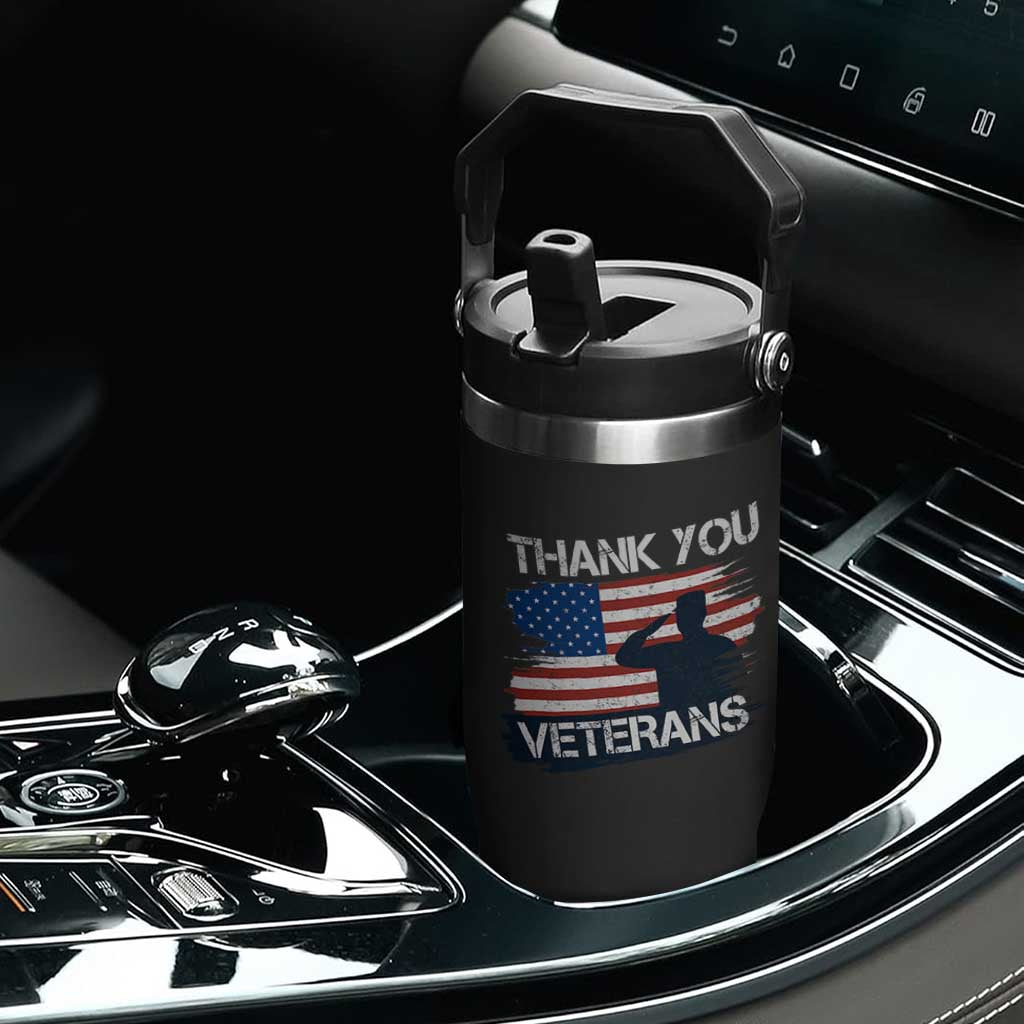 Thank You Veterans Flip Straw Tumbler Never Forget Veterans Military Appreciation US Flag TS10 Print Your Wear