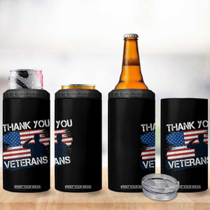 Thank You Veterans 4 in 1 Can Cooler Tumbler Never Forget Veterans Military Appreciation US Flag TS10 Print Your Wear