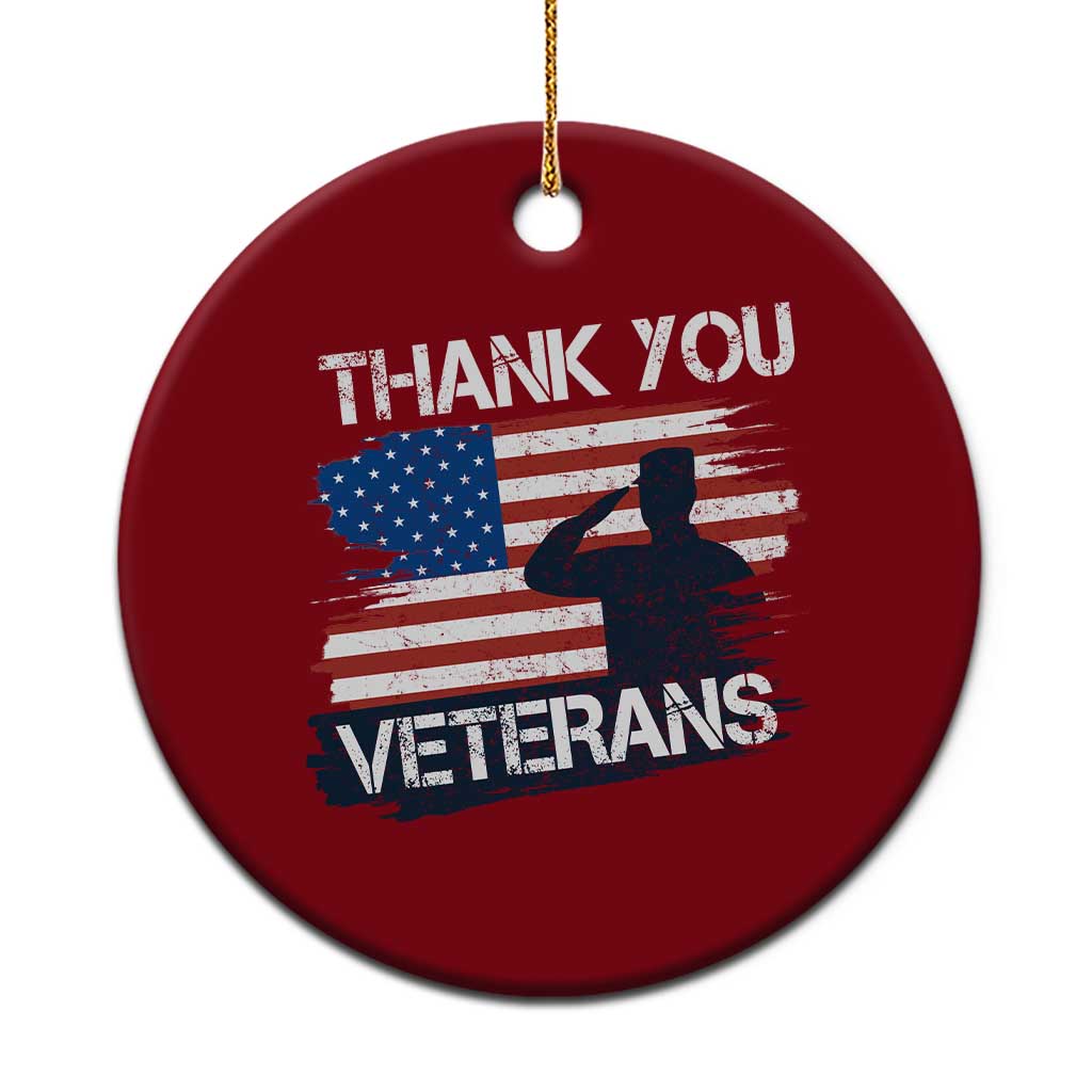 Thank You Veterans Ceramic Ornament Never Forget Veterans Military Appreciation US Flag TS10 1pc Red Print Your Wear