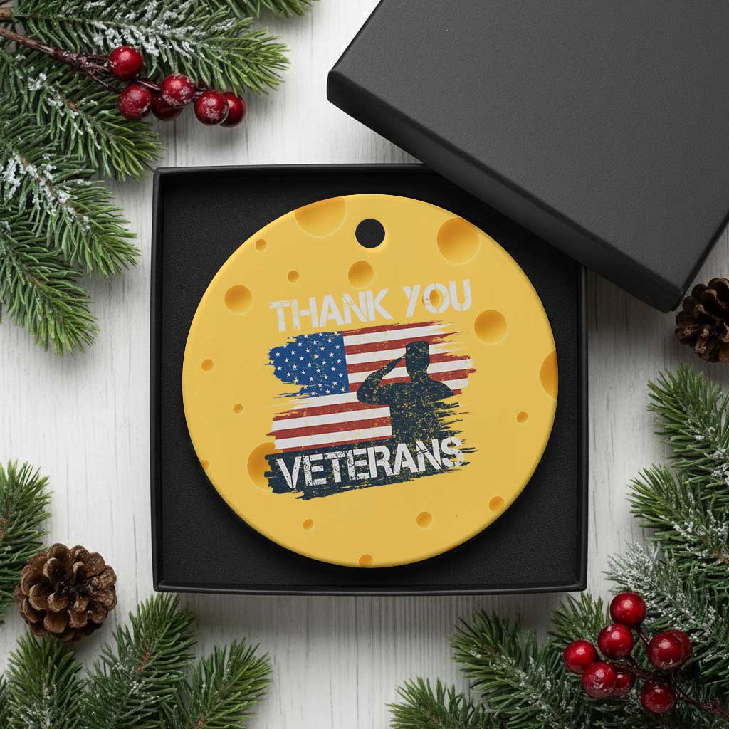 Thank You Veterans Ceramic Ornament Never Forget Veterans Military Appreciation US Flag TS10 1pc Yellow Cheese Print Your Wear