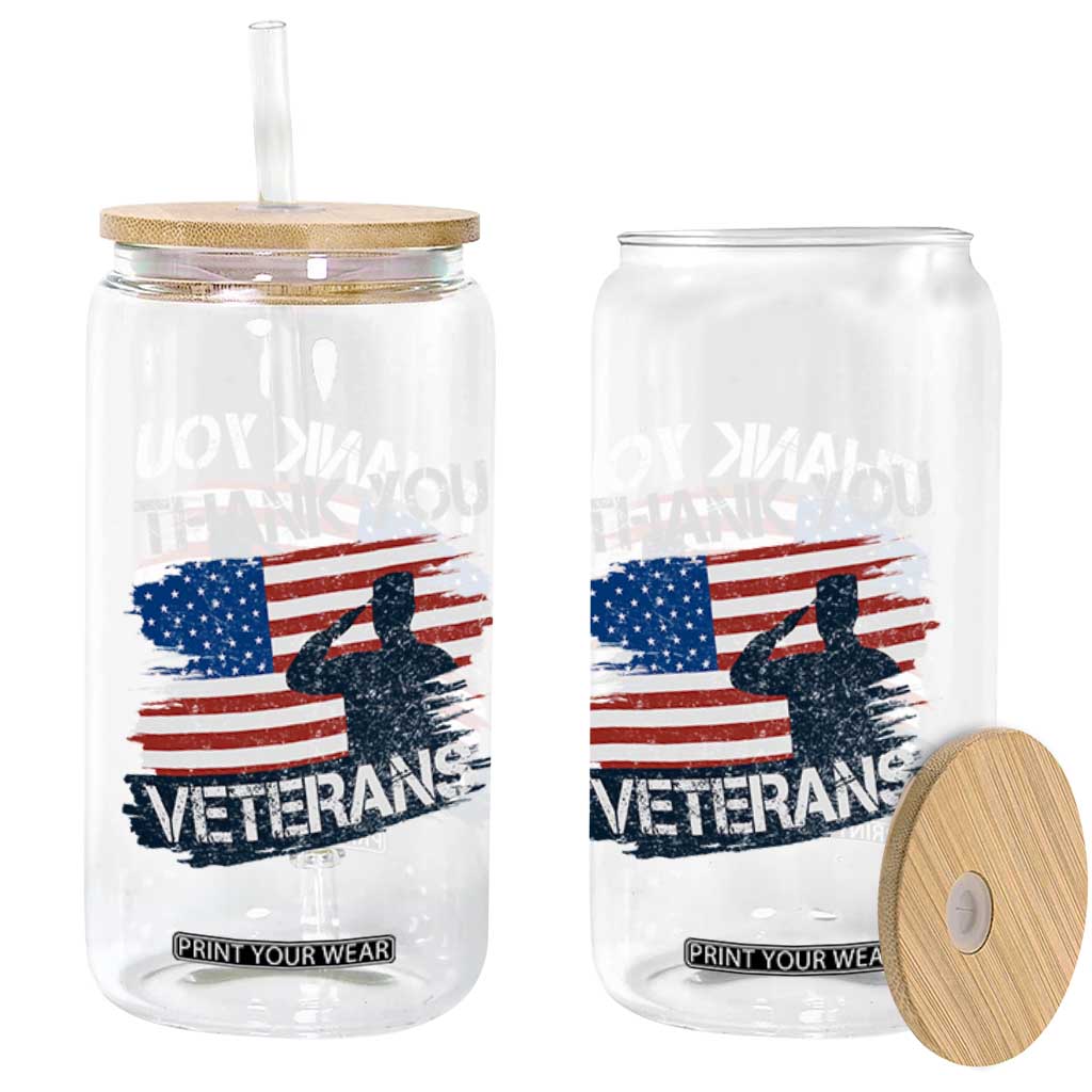 Thank You Veterans Glass Can Never Forget Veterans Military Appreciation US Flag TS10 Print Your Wear