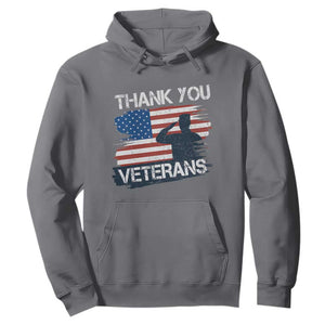Thank You Veterans Hoodie Never Forget Veterans Military Appreciation US Flag TS10 Charcoal Print Your Wear