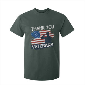 Thank You Veterans T Shirt For Kid Never Forget Veterans Military Appreciation US Flag TS10 Dark Forest Green Print Your Wear