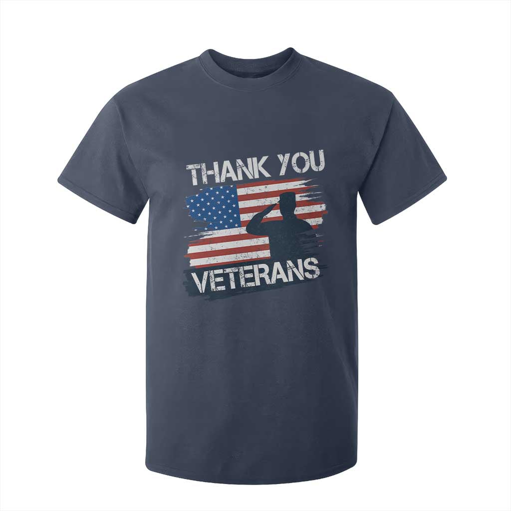 Thank You Veterans T Shirt For Kid Never Forget Veterans Military Appreciation US Flag TS10 Navy Print Your Wear