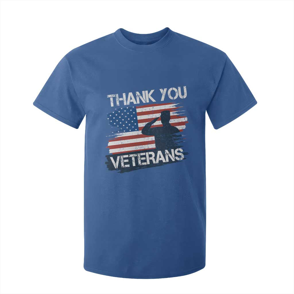 Thank You Veterans T Shirt For Kid Never Forget Veterans Military Appreciation US Flag TS10 Royal Blue Print Your Wear
