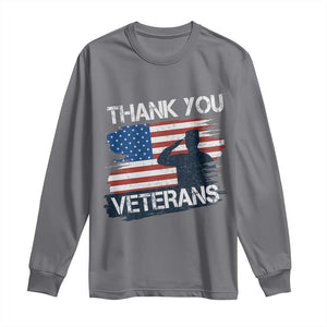 Thank You Veterans Long Sleeve Shirt Never Forget Veterans Military Appreciation US Flag TS10 Charcoal Print Your Wear