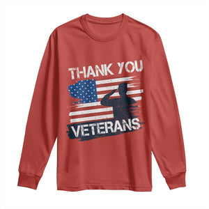 Thank You Veterans Long Sleeve Shirt Never Forget Veterans Military Appreciation US Flag TS10 Red Print Your Wear