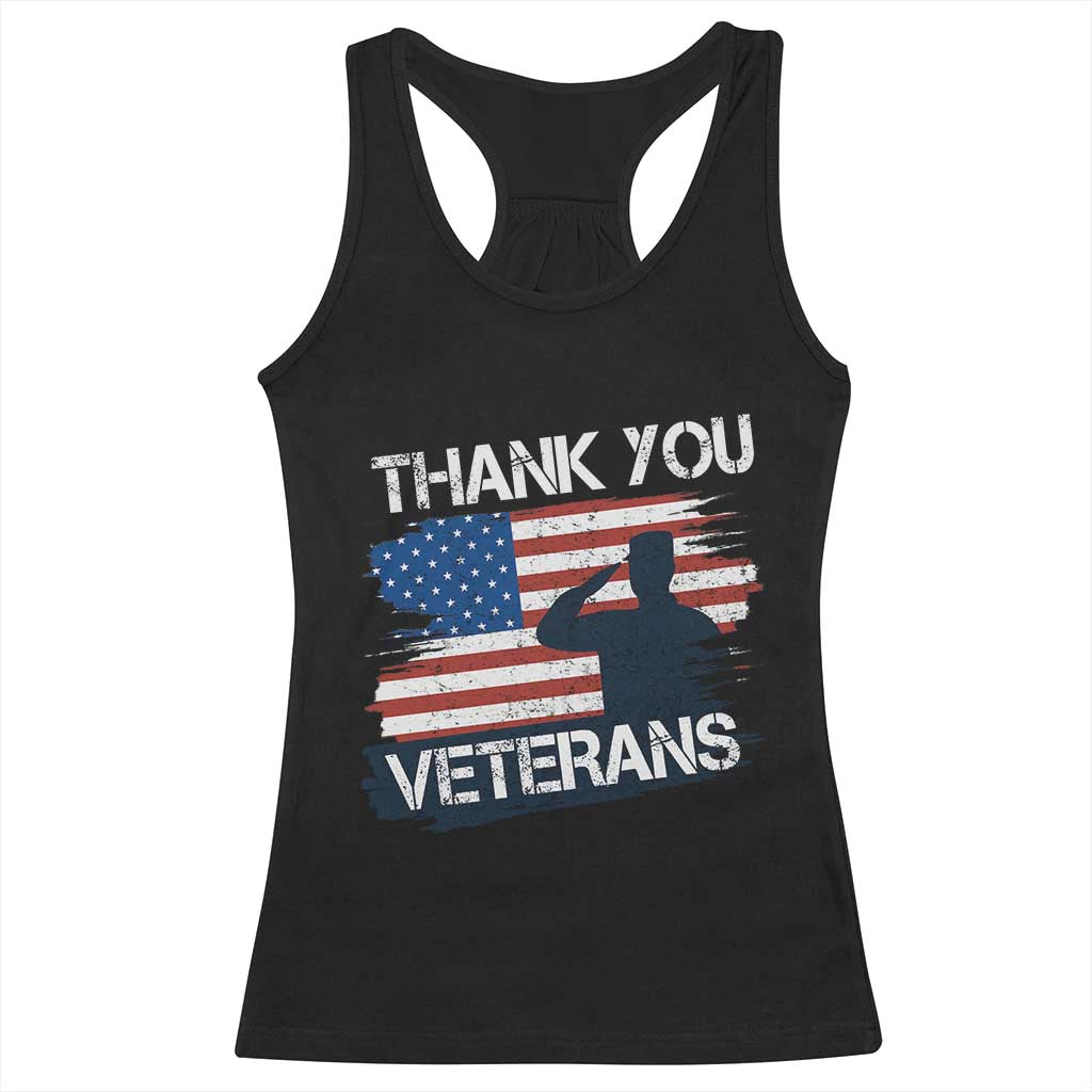 Thank You Veterans Racerback Tank Top Never Forget Veterans Military Appreciation US Flag TS10 Black Print Your Wear