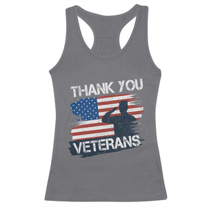 Thank You Veterans Racerback Tank Top Never Forget Veterans Military Appreciation US Flag TS10 Charcoal Print Your Wear