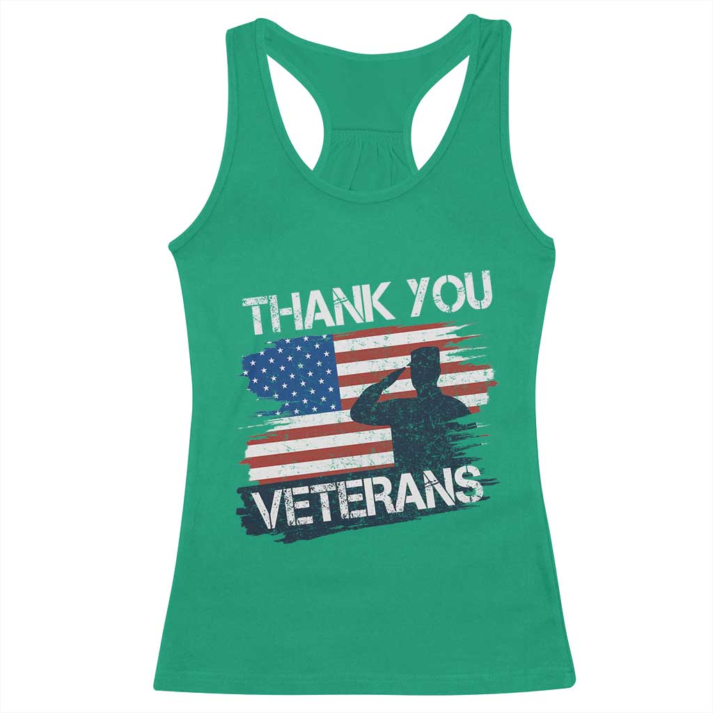 Thank You Veterans Racerback Tank Top Never Forget Veterans Military Appreciation US Flag TS10 Irish Green Print Your Wear