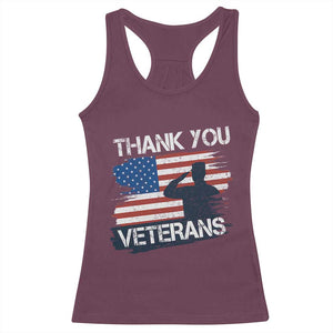 Thank You Veterans Racerback Tank Top Never Forget Veterans Military Appreciation US Flag TS10 Maroon Print Your Wear