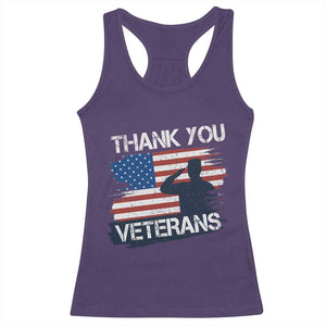 Thank You Veterans Racerback Tank Top Never Forget Veterans Military Appreciation US Flag TS10 Purple Print Your Wear