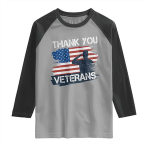 Thank You Veterans Raglan Shirt Never Forget Veterans Military Appreciation US Flag TS10 Sport Gray Black Print Your Wear