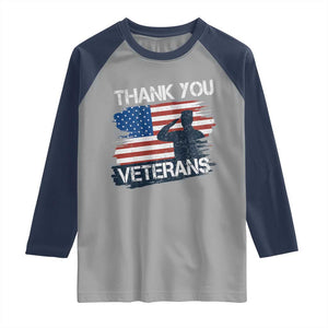 Thank You Veterans Raglan Shirt Never Forget Veterans Military Appreciation US Flag TS10 Sport Gray Navy Print Your Wear