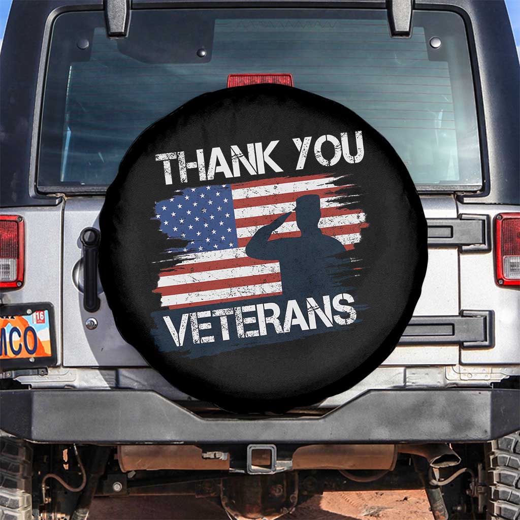Thank You Veterans Spare Tire Cover Never Forget Veterans Military Appreciation US Flag TS10 No hole Black Print Your Wear