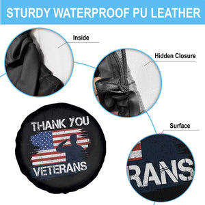 Thank You Veterans Spare Tire Cover Never Forget Veterans Military Appreciation US Flag TS10 Print Your Wear