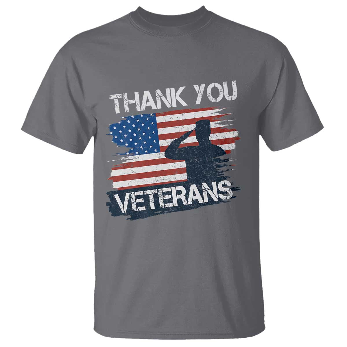 Thank You Veterans T Shirt Never Forget Veterans Military Appreciation US Flag TS10 Charcoal Print Your Wear